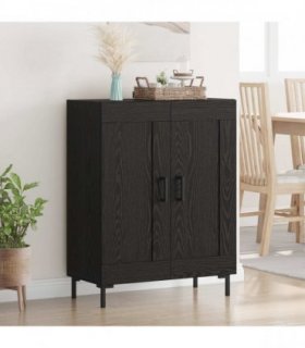 vidaXL Sideboard Black Oak 69.5 x 34 x 90 cm Engineered Wood and Iron — V0672040200