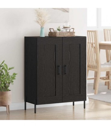 vidaXL Sideboard Black Oak 69.5 x 34 x 90 cm Engineered Wood and Iron — V0672040207