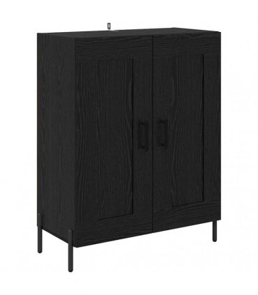 vidaXL Sideboard Black Oak 69.5 x 34 x 90 cm Engineered Wood and Iron — V0672040207