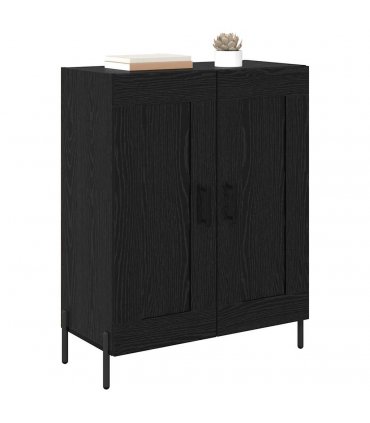 vidaXL Sideboard Black Oak 69.5 x 34 x 90 cm Engineered Wood and Iron — V0672040207