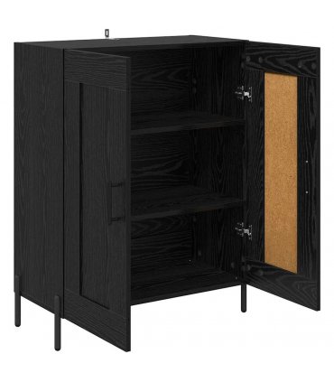 vidaXL Sideboard Black Oak 69.5 x 34 x 90 cm Engineered Wood and Iron — V0672040207