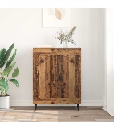 vidaXL Sideboard Old Wood 69.5 x 34 x 90 cm Engineered Wood and Iron — V0672040216