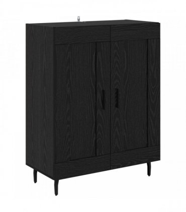 vidaXL Sideboard Black Oak 69.5 x 34 x 90 cm Engineered Wood and Iron — V0672040220
