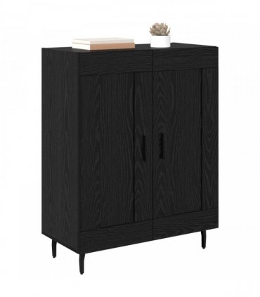 vidaXL Sideboard Black Oak 69.5 x 34 x 90 cm Engineered Wood and Iron — V0672040220