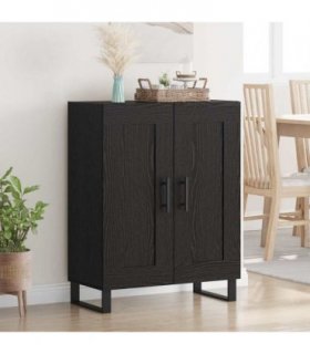 vidaXL Sideboard Black Oak 69.5 x 34 x 90 cm Engineered Wood and Iron — V0672040221