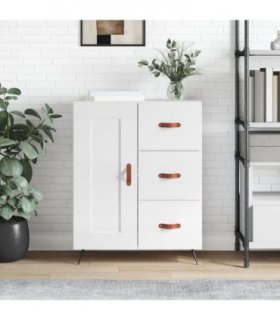 vidaXL Sideboard High Gloss White 69.5x34x90 cm Engineered Wood — V0672040232