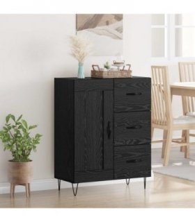 vidaXL Sideboard Black Oak 69.5 x 34 x 90 cm Engineered Wood — V0672040237