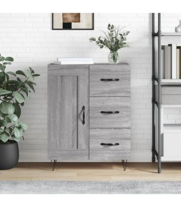 vidaXL Sideboard Grey Sonoma 69.5x34x90 cm Engineered Wood — V0672040242