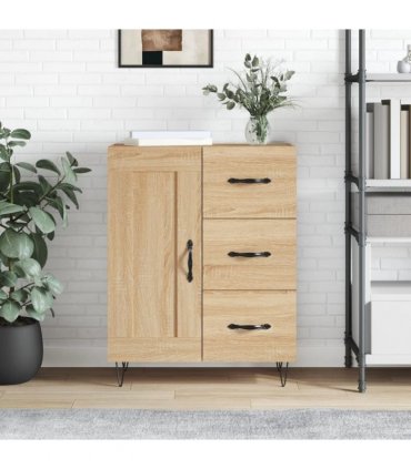 vidaXL Sideboard Sonoma Oak 69.5x34x90 cm Engineered Wood — V0672040245