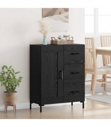vidaXL Sideboard Black oak 69.5 x 34 x 90 cm Engineered wood — V0672040250