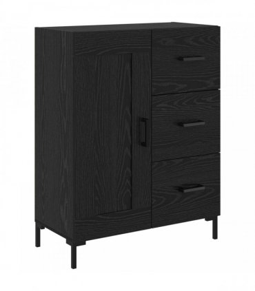 vidaXL Sideboard Black oak 69.5 x 34 x 90 cm Engineered wood — V0672040250