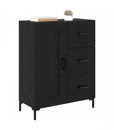 vidaXL Sideboard Black oak 69.5 x 34 x 90 cm Engineered wood — V0672040250