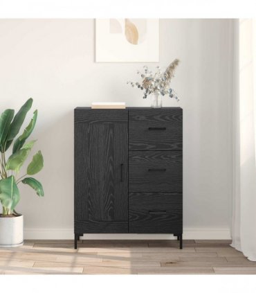 vidaXL Sideboard Black oak 69.5 x 34 x 90 cm Engineered wood — V0672040250