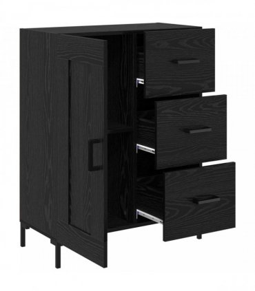 vidaXL Sideboard Black oak 69.5 x 34 x 90 cm Engineered wood — V0672040250