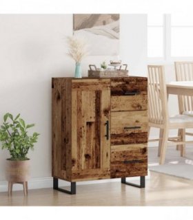 vidaXL Sideboard Old Wood 69.5 x 34 x 90 cm Engineered Wood and Iron — V0672040264