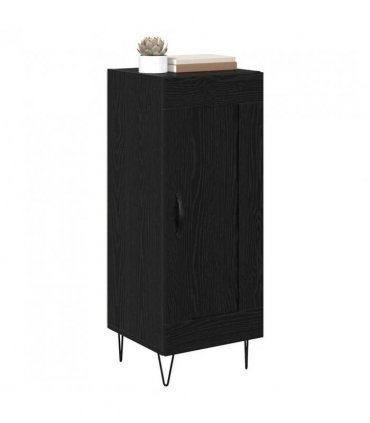 vidaXL Sideboard Black Oak 34.5 x 34 x 90 cm Engineered Wood and Iron — V0672040296