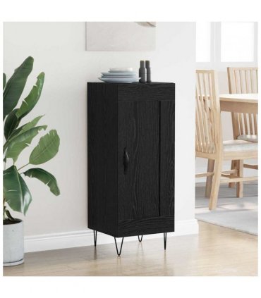vidaXL Sideboard Black Oak 34.5 x 34 x 90 cm Engineered Wood and Iron — V0672040296