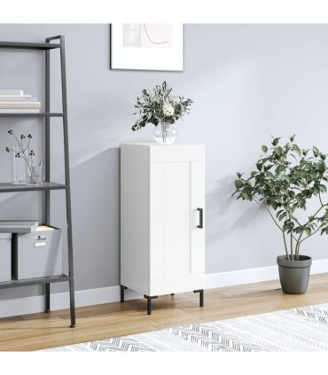 vidaXL Sideboard High Gloss White 34.5x34x90 cm Engineered Wood — V0672040298