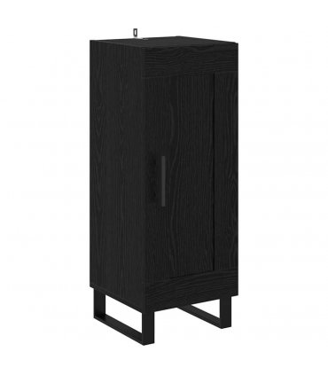 vidaXL Sideboard Black Oak 34.5 x 34 x 90 cm Engineered Wood and Iron — V0672040322