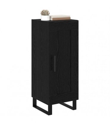 vidaXL Sideboard Black Oak 34.5 x 34 x 90 cm Engineered Wood and Iron — V0672040322