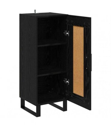 vidaXL Sideboard Black Oak 34.5 x 34 x 90 cm Engineered Wood and Iron — V0672040322