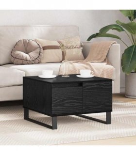 vidaXL Coffee Table Black Oak 55 x 55 x 36.5 cm Engineered Wood