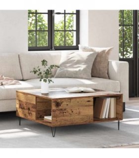 vidaXL Coffee Table Old Wood 80 x 80 x 36.5 cm Engineered Wood