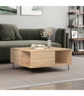 vidaXL Coffee Table Sonoma Oak 80x80x36.5 cm Engineered Wood — V0672040358
