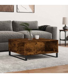 vidaXL Coffee Table Smoked Oak 80x80x36.5 cm Engineered Wood — V0672040362