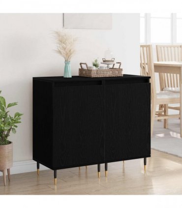 vidaXL Sideboard 2 pcs Black Oak 40 x 35 x 70 cm