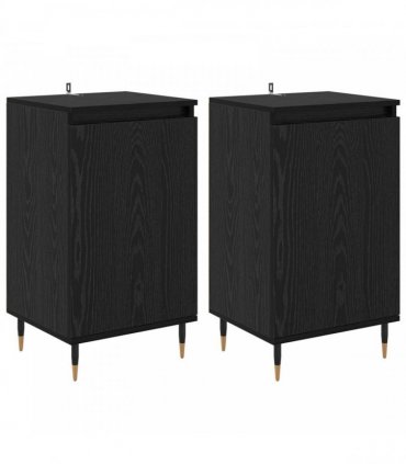vidaXL Sideboard 2 pcs Black Oak 40 x 35 x 70 cm