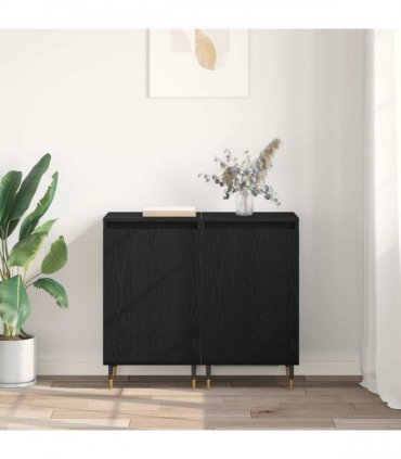 vidaXL Sideboard 2 pcs Black Oak 40 x 35 x 70 cm