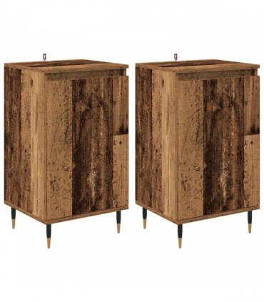 vidaXL Sideboard 2 pcs Old Wood 40 x 35 x 70 cm