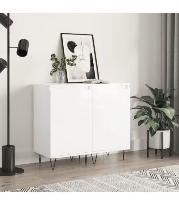 vidaXL Sideboards 2 pcs High Gloss White 40x35x70 cm Engineered Wood