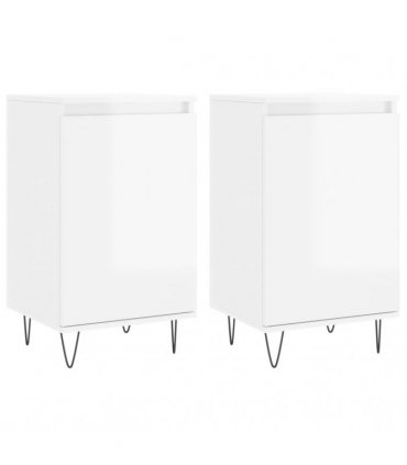vidaXL Sideboards 2 pcs High Gloss White 40x35x70 cm Engineered Wood