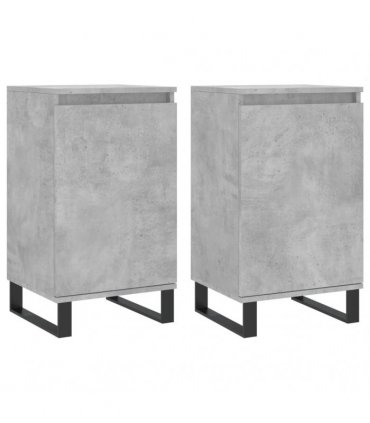 vidaXL Sideboards 2 pcs Concrete Grey 40x35x70 cm Engineered Wood