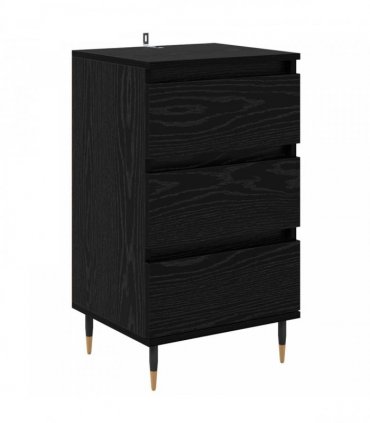 vidaXL Sideboard with Drawer Black oak 35 x 40 x 70 cm Engineered wood