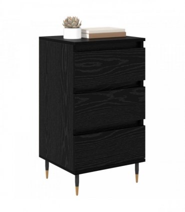 vidaXL Sideboard with Drawer Black oak 35 x 40 x 70 cm Engineered wood