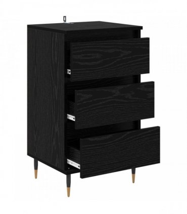 vidaXL Sideboard with Drawer Black oak 35 x 40 x 70 cm Engineered wood