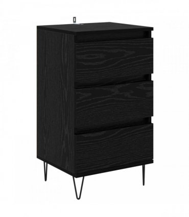vidaXL Sideboard Black Oak 40 x 35 x 70 cm Engineered Wood and Iron