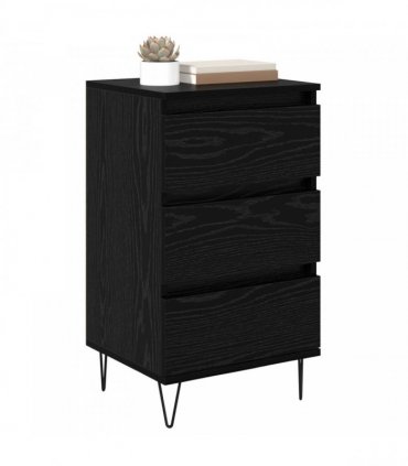 vidaXL Sideboard Black Oak 40 x 35 x 70 cm Engineered Wood and Iron