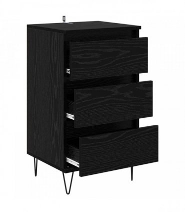 vidaXL Sideboard Black Oak 40 x 35 x 70 cm Engineered Wood and Iron