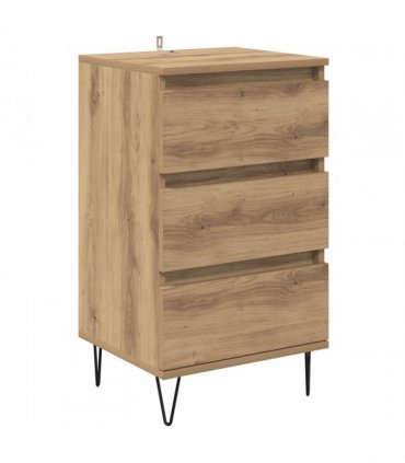 vidaXL Sideboard Artisan Oak 40 x 35 x 70 cm Engineered Wood and Iron