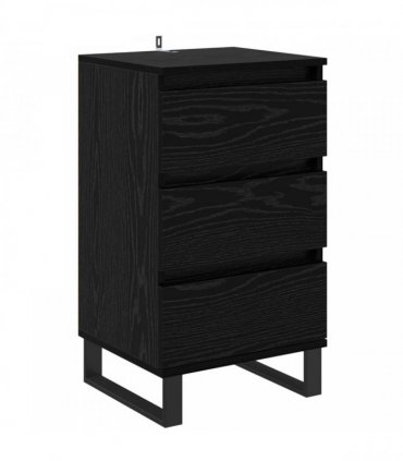vidaXL Sideboard with Drawer Black oak Engineered wood