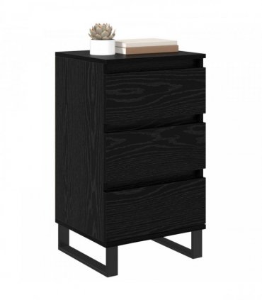 vidaXL Sideboard with Drawer Black oak Engineered wood