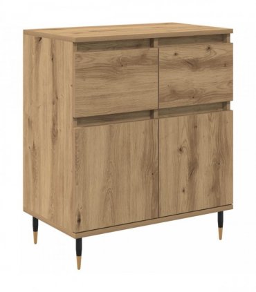 vidaXL Sideboard Artisan Oak 60 x 35 x 70 cm Engineered Wood and Iron — V0672040456