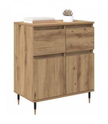 vidaXL Sideboard Artisan Oak 60 x 35 x 70 cm Engineered Wood and Iron — V0672040456