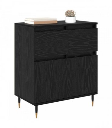vidaXL Sideboard Black Oak 60 x 35 x 70 cm Engineered Wood and Iron — V0672040462