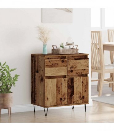 vidaXL Sideboard Old Wood 60 x 35 x 70 cm Engineered Wood and Iron — V0672040464