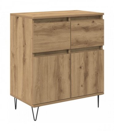 vidaXL Sideboard Artisan Oak 60 x 35 x 70 cm Engineered Wood and Iron — V0672040469